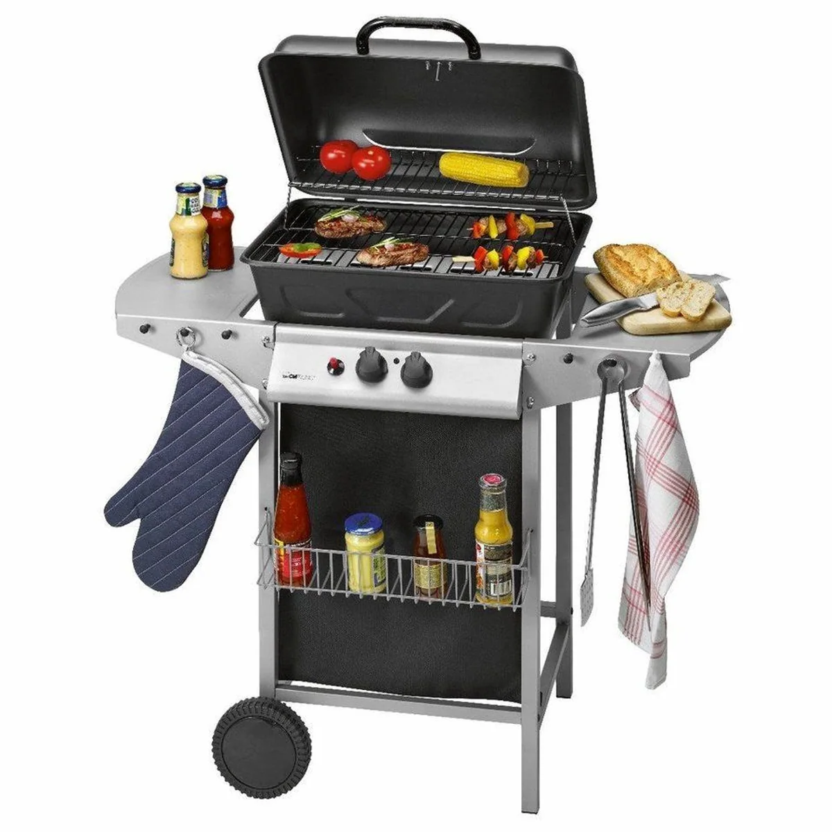 CLATRONIC Gasgrill GG 3590, 2 Heizzonen, stabile Grillhaube, emaillierter Grillrost