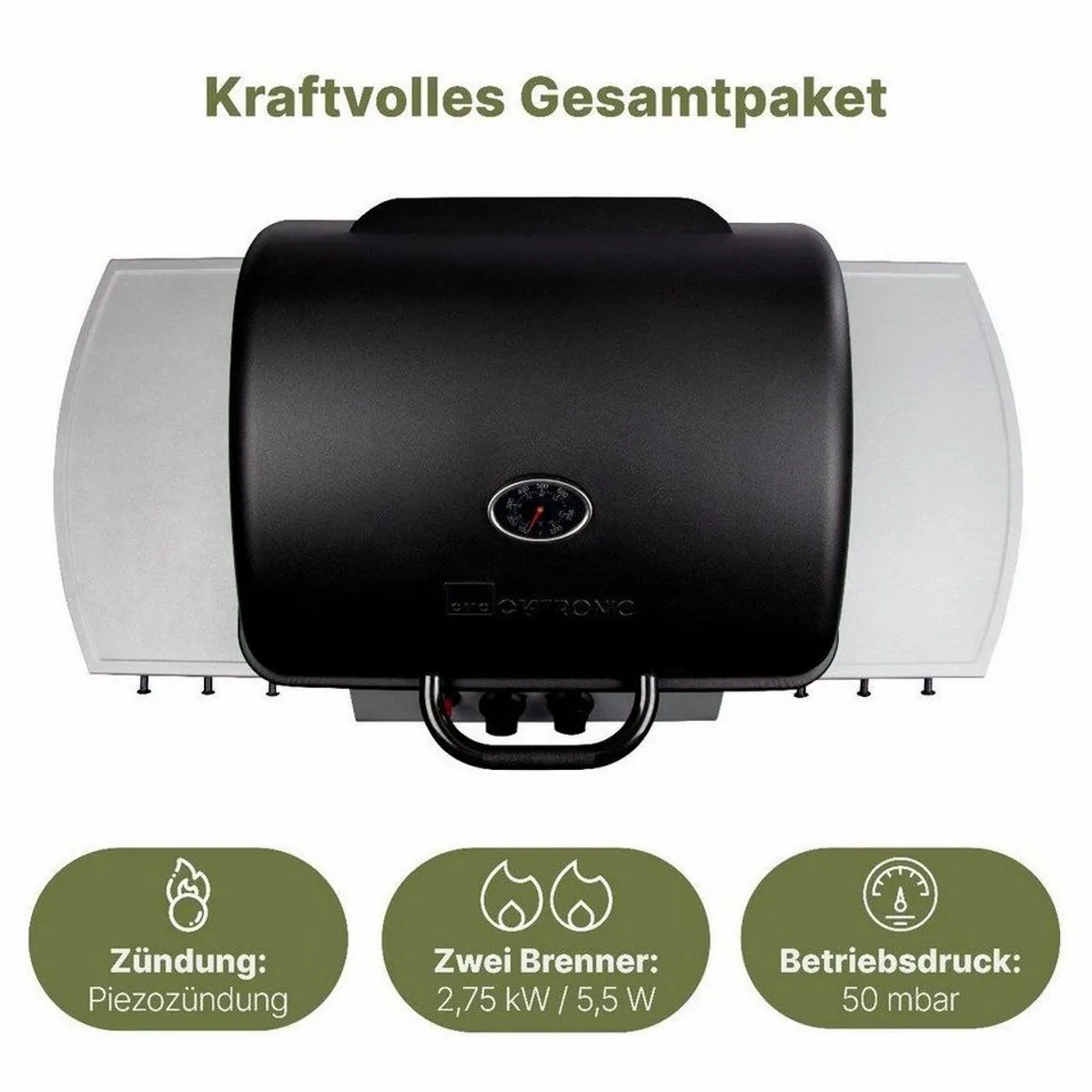 CLATRONIC Gasgrill GG 3590, 2 Heizzonen, stabile Grillhaube, emaillierter Grillrost 2