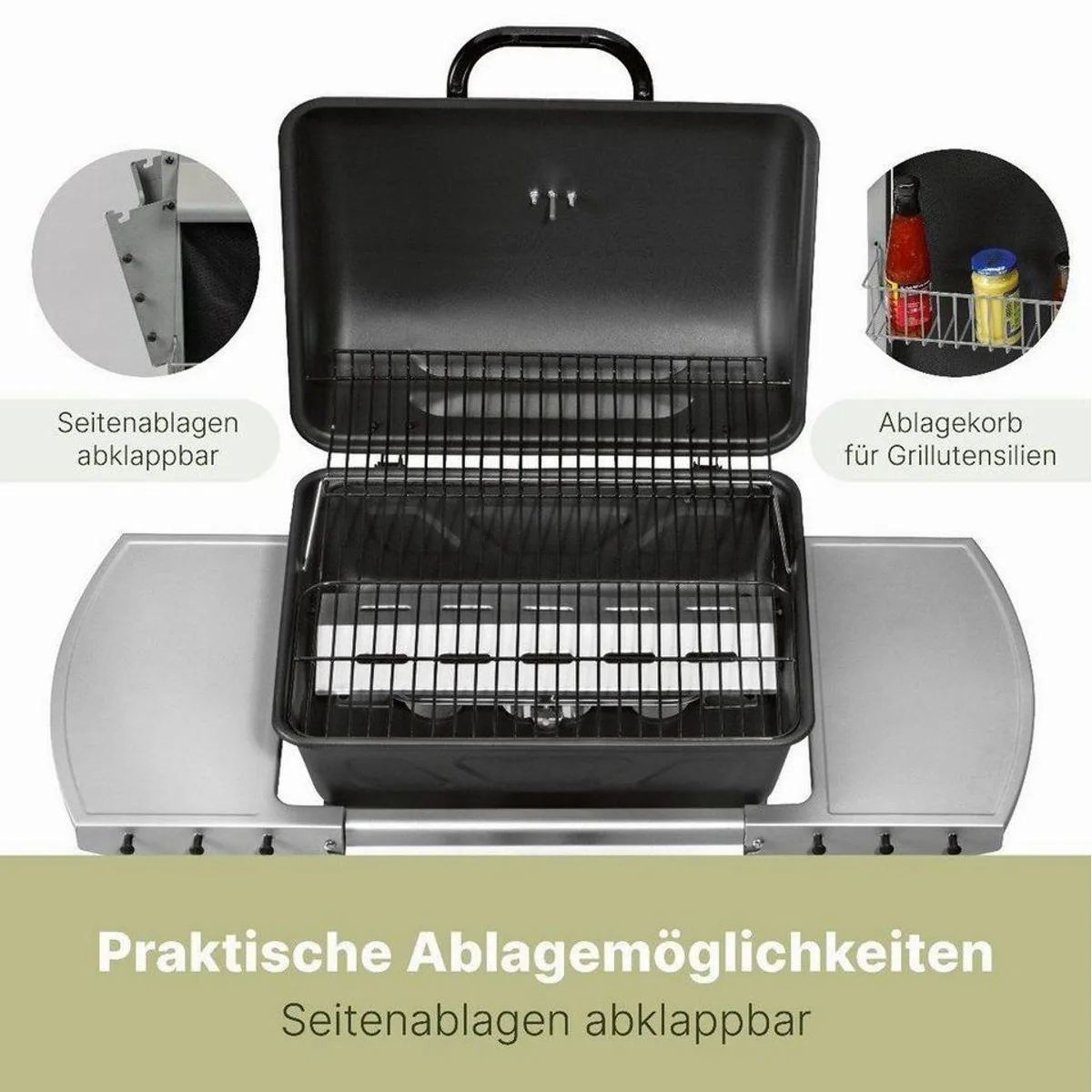 CLATRONIC Gasgrill GG 3590, 2 Heizzonen, stabile Grillhaube, emaillierter Grillrost 3
