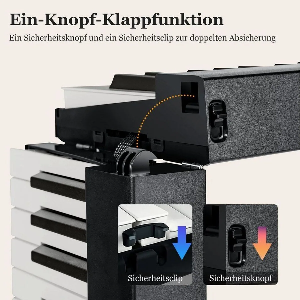 COSTWAY Home-Keyboard, 88 beleuchtete Tasten, 2 Lehrmodi 3