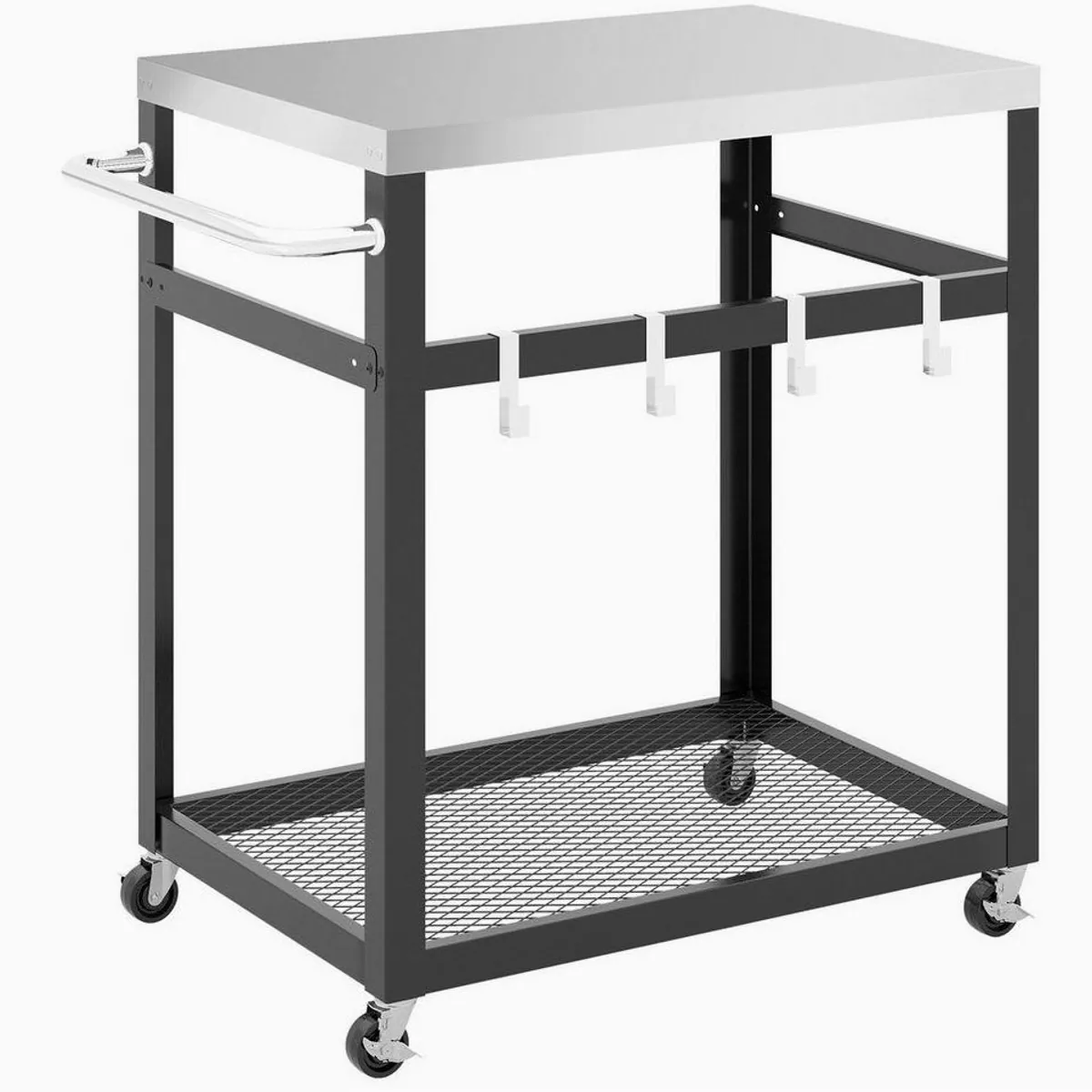 COSTWAY Grillwagen, 2-stufig mit Rädern und Haken — praktisch, mobil, langlebig