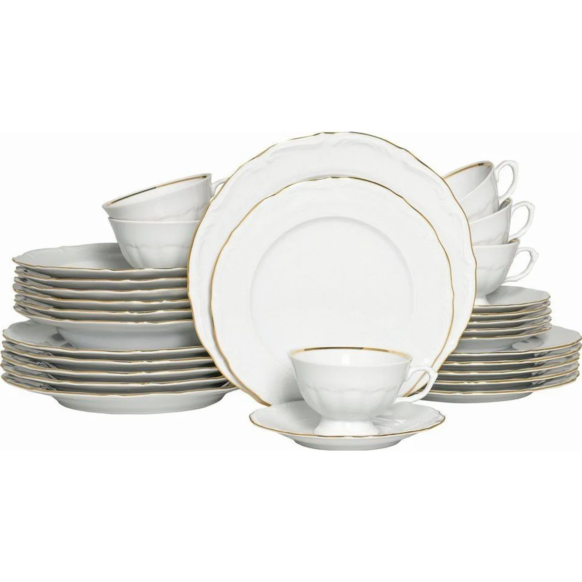 CreaTable Kombiservice Maria Theresia, 30-tlg., für 6 Personen, elegantes Porzellan
