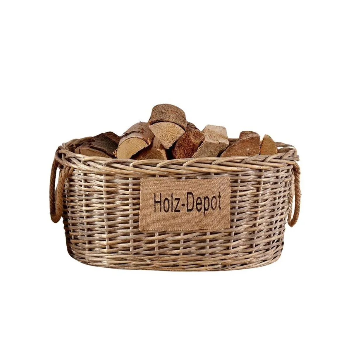 Dekoleidenschaft Kaminholzkorb, Shabby Look, handgefertigt — für Holz, Spielzeug & mehr