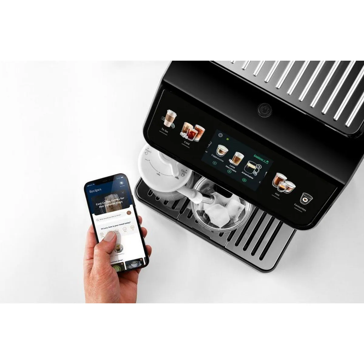 De'Longhi Eletta Explore ECAM450.55.S, 40 Rezepte, kaltes Milchschaumsystem, 3,5" Touch-Display 5