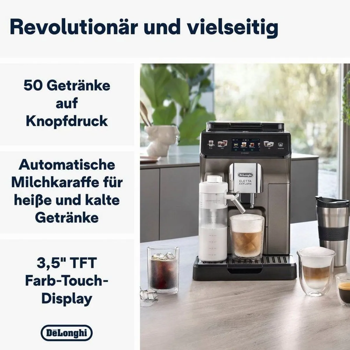 De'Longhi Eletta Explore Cold Brew ECAM450.86.T, 2 Karaffen & 100 Rezepte — heiß & kalt genießen 3