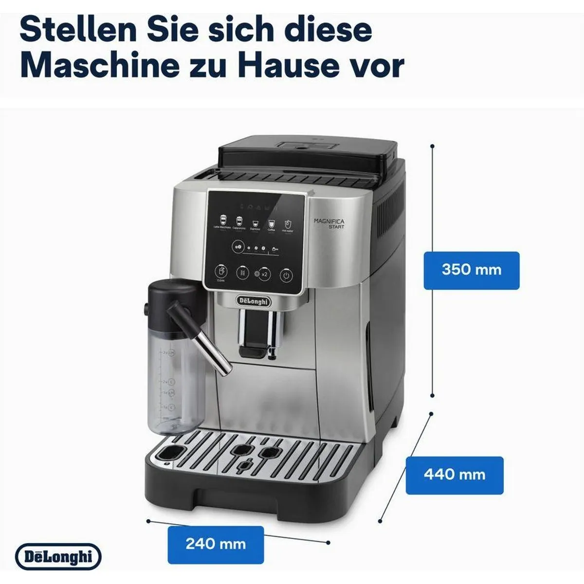 De'Longhi Kaffeevollautomat Start Milk ECAM220.80.SB, Milchkaraffe, Einfache Bedienung, Individuelle Getränkewahl 2