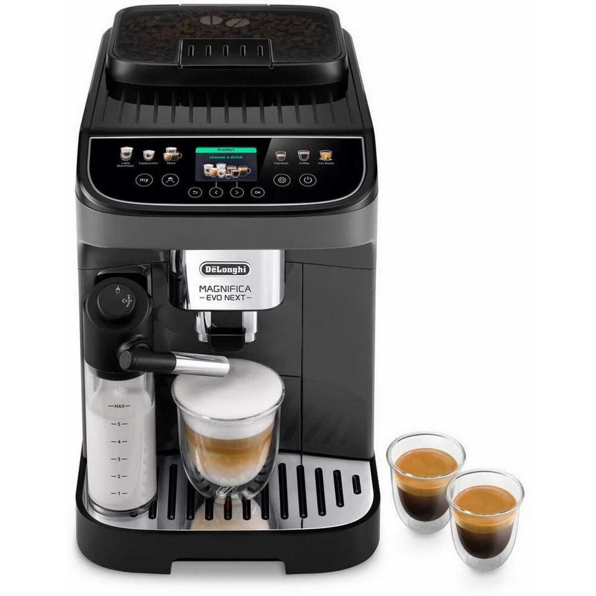 De'Longhi Magnifica Evo Next ECAM310.60.GB, 10 Rezepte, 3 Benutzerprofile, MyLatteFunktion
