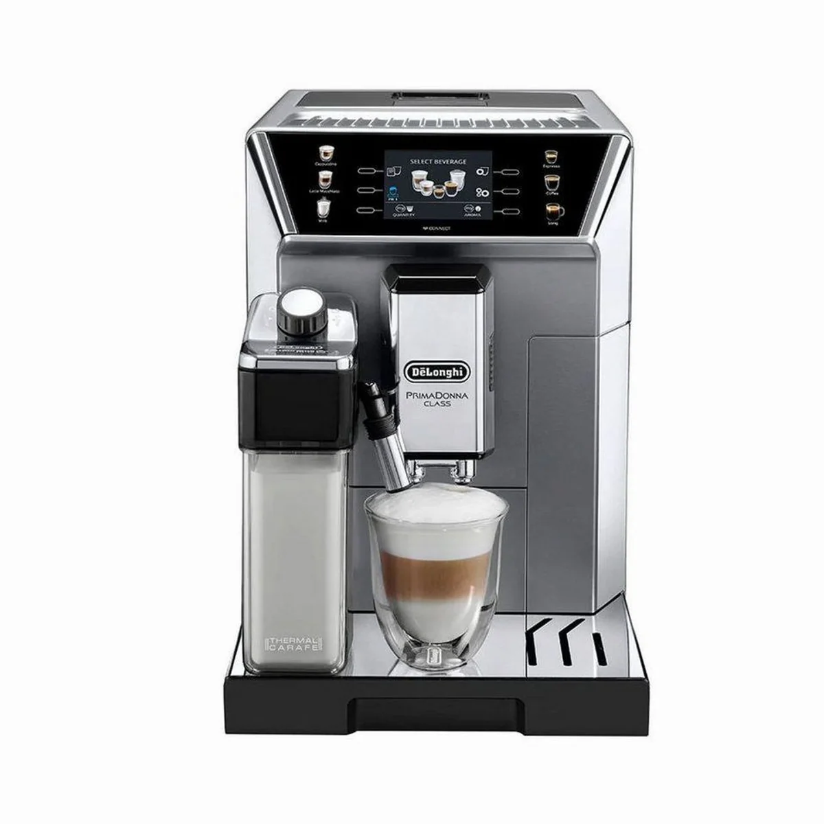 De'Longhi ECAM 550.85.MS PrimaDonna Class, perfekter Milchschaum, intuitive Bedienung, individuelle Getränkeanpassung