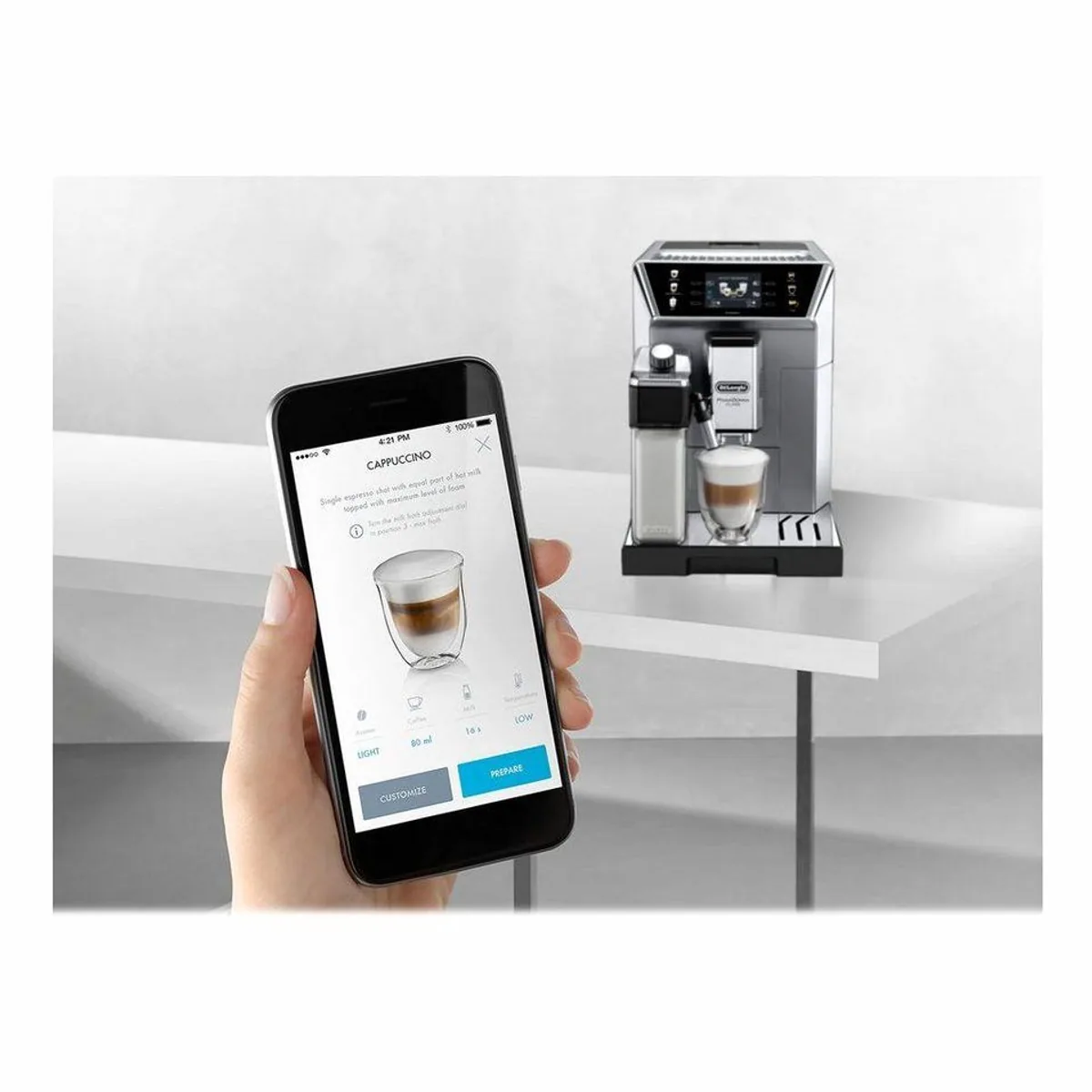 De'Longhi ECAM 550.85.MS PrimaDonna Class, perfekter Milchschaum, intuitive Bedienung, individuelle Getränkeanpassung 5
