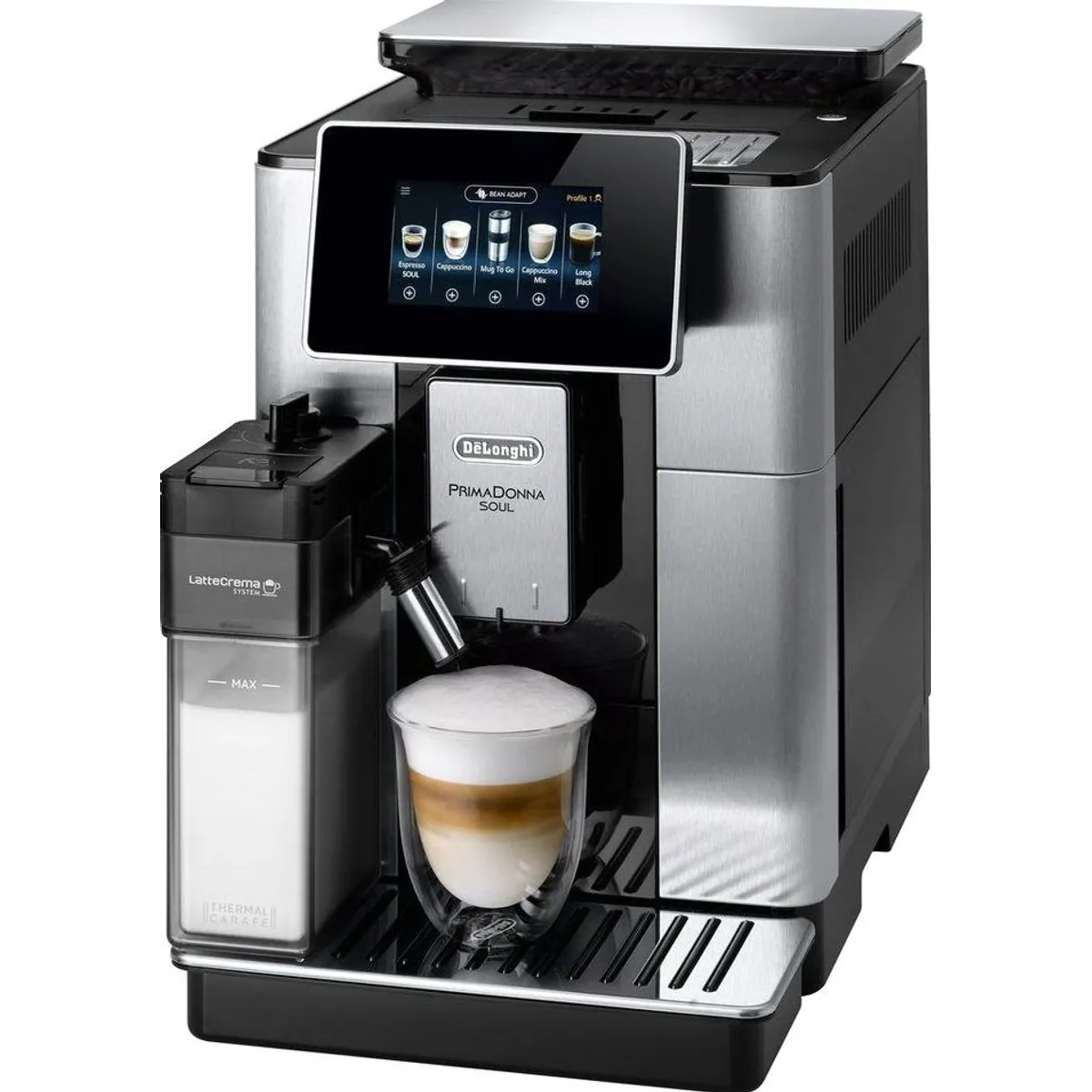 De'Longhi PrimaDonna Soul ECAM610.75.MB, Vielseitige Kaffeevielfalt, Benutzerprofile, Touch-Display 2