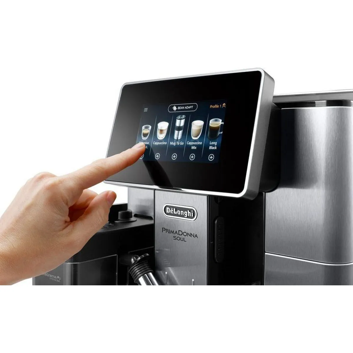 De'Longhi PrimaDonna Soul ECAM610.75.MB, Vielseitige Kaffeevielfalt, Benutzerprofile, Touch-Display 5