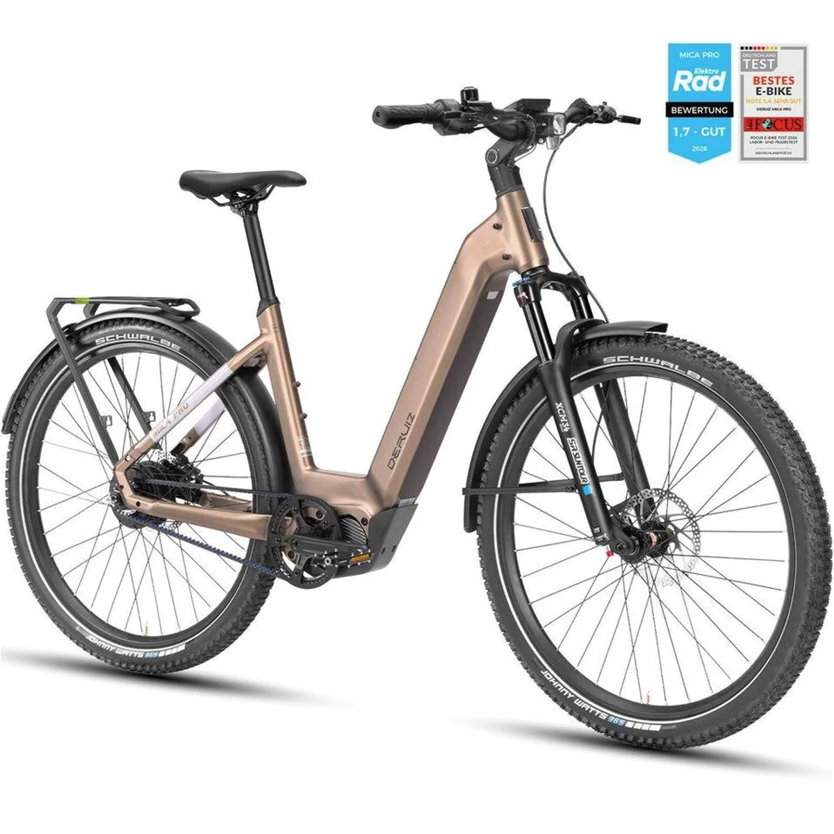DERUIZ Mica Pro E-Bike 28 Zoll, 110 Nm, 180 km Reichweite — Gates Riemenantrieb, ENVIOLO Schaltung, 6 Fahrmodi