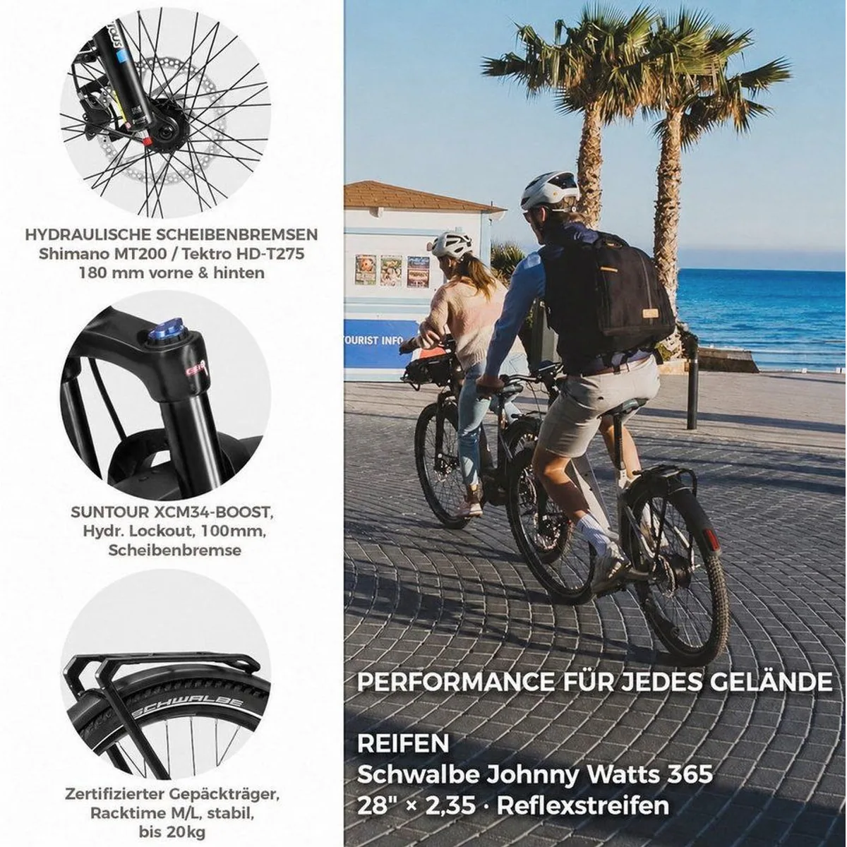 DERUIZ Mica Pro E-Bike 28 Zoll, 110 Nm, 180 km Reichweite — Gates Riemenantrieb, ENVIOLO Schaltung, 6 Fahrmodi 3