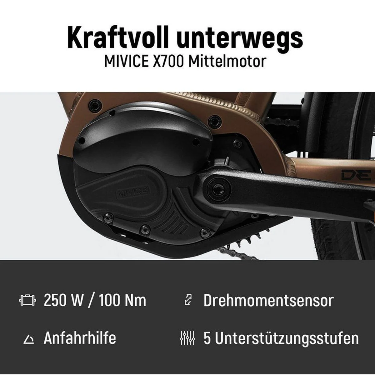 DERUIZ Quartz Pro E-Bike Cityrad, 644 Wh Akku, 100 Nm Mittelmotor, 9-Gang Shimano 2
