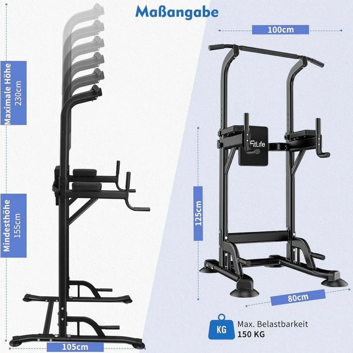 DH FitLife Kraftstation Power Tower, höhenverstellbar für effektives Ganzkörpertraining 3