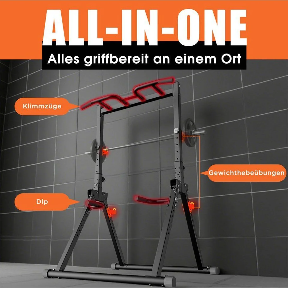 DH FitLife Power Tower, platzsparend, verstellbar, multifunktional — bis 150 kg 5