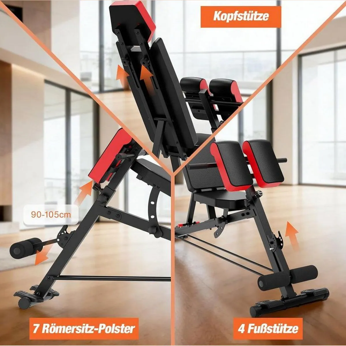 DH FitLife Hantelbank Verstellbar 6in1 bis 350kg, multifunktional & platzsparend 4