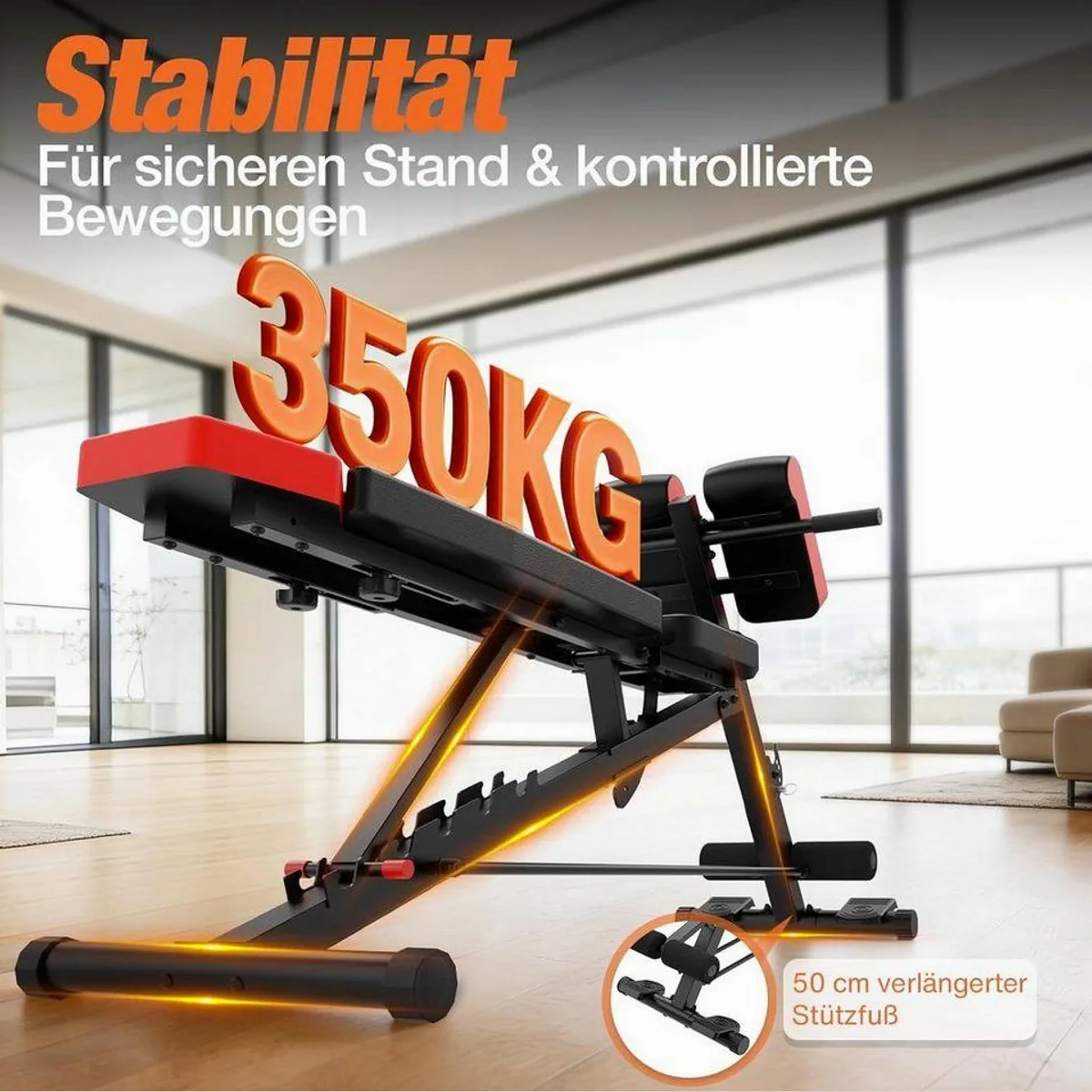 DH FitLife Hantelbank Verstellbar 6in1 bis 350kg, multifunktional & platzsparend 5