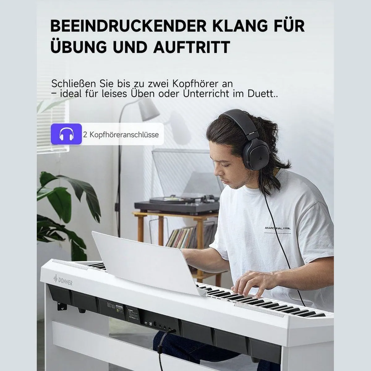 Donner DEP-20 Digitalpiano, 88 gewichtete Tasten, 238 Klänge — inkl. Ständer & 3-Pedal-Einheit 5