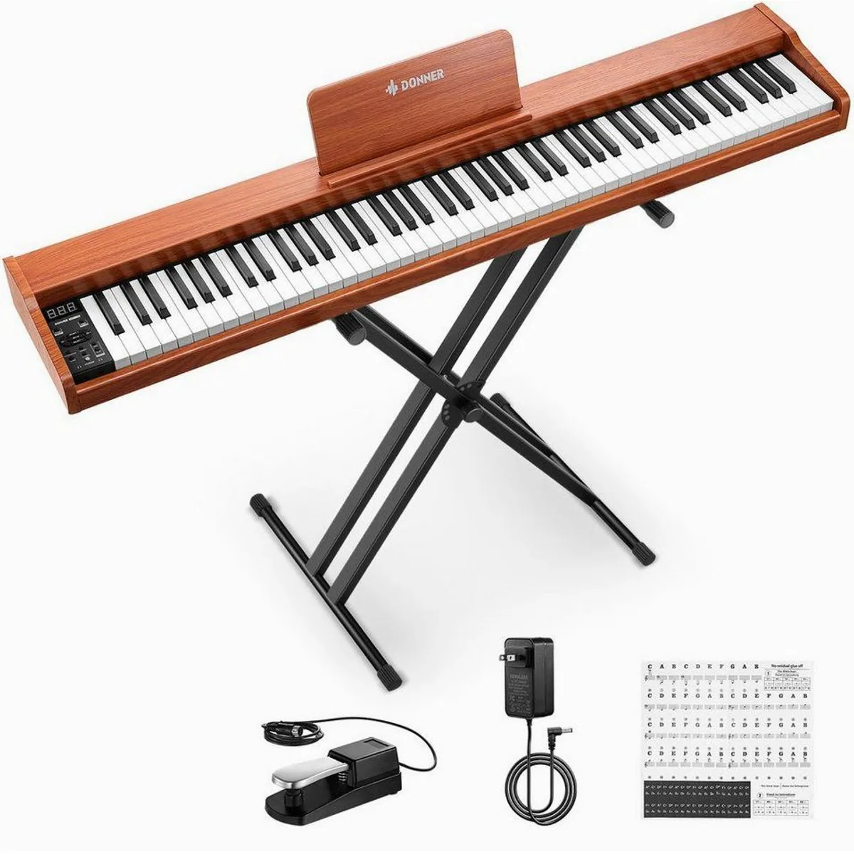 Donner DEP-1S E-Piano, 88 halbgewichtete Tasten, Bluetooth & Aufnahmefunktion
