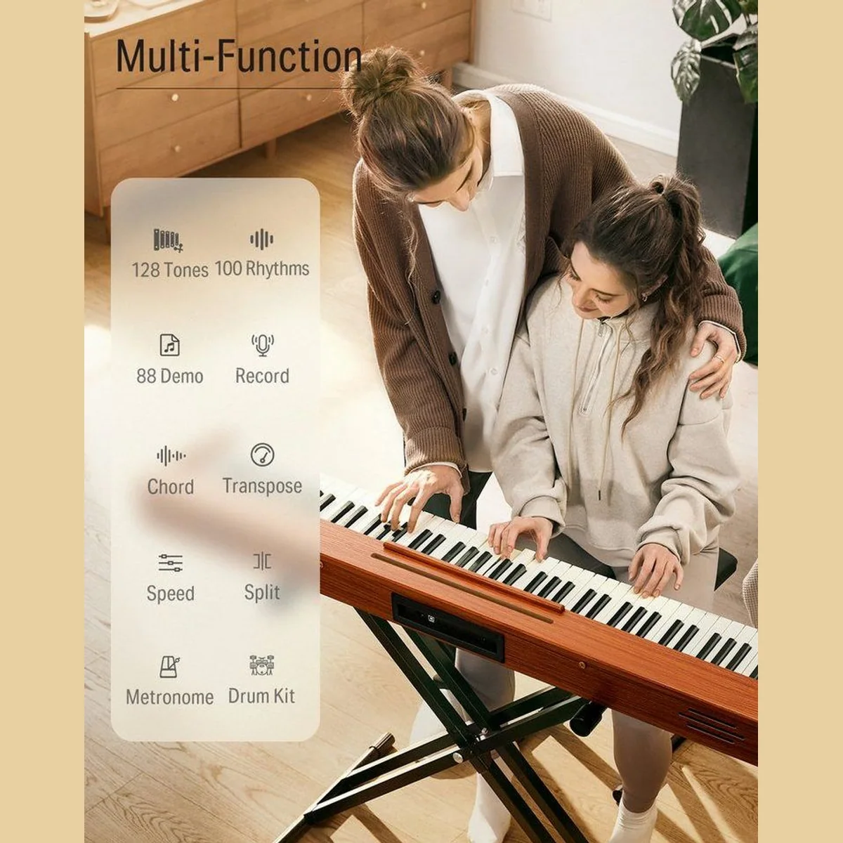 Donner DEP-1S E-Piano, 88 halbgewichtete Tasten, Bluetooth & Aufnahmefunktion 4