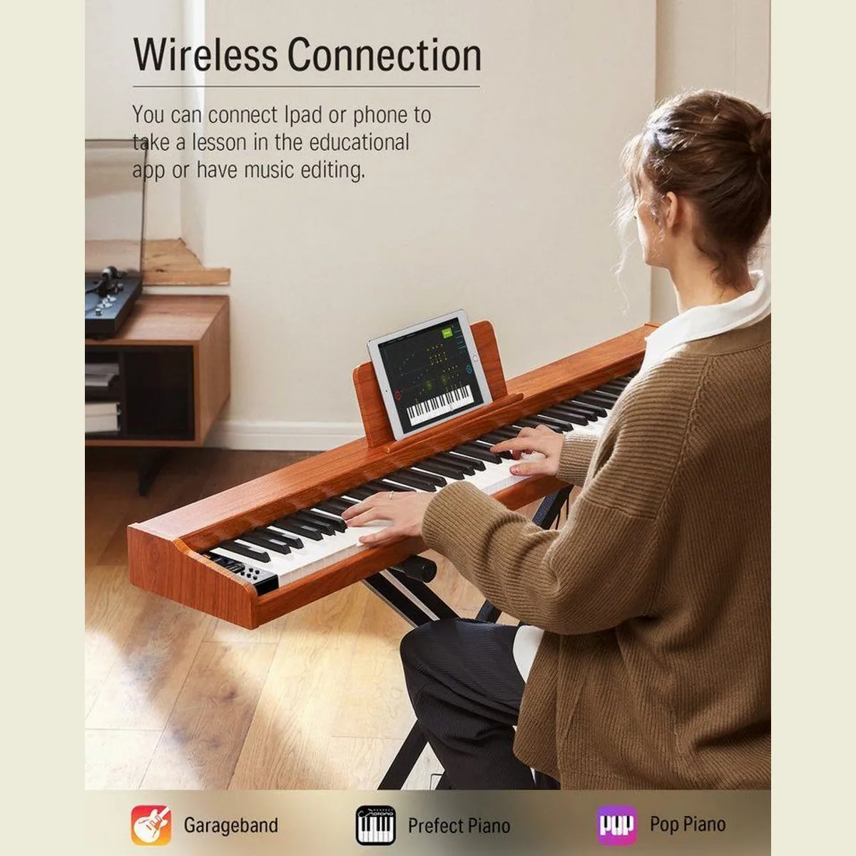 Donner DEP-1S E-Piano, 88 halbgewichtete Tasten, Bluetooth & Aufnahmefunktion 5