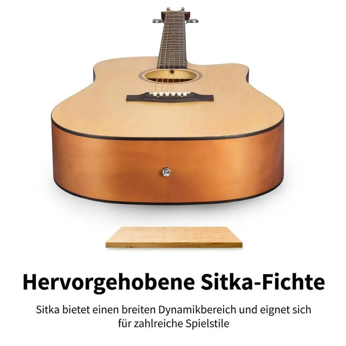 Donner Akustikgitarre 41 Zoll, voll ausgestattetes Anfängerset — inklusive Gigbag, Gurt, Stimmgerät 3
