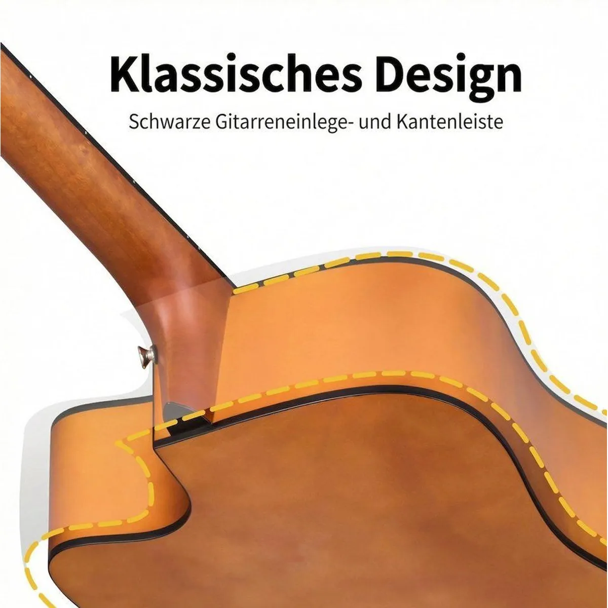 Donner Akustikgitarre 41 Zoll, voll ausgestattetes Anfängerset — inklusive Gigbag, Gurt, Stimmgerät 4