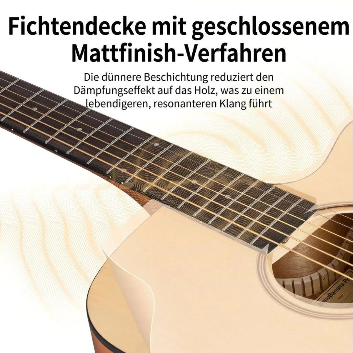 Donner Akustikgitarre 41 Zoll, voll ausgestattetes Anfängerset — inklusive Gigbag, Gurt, Stimmgerät 5