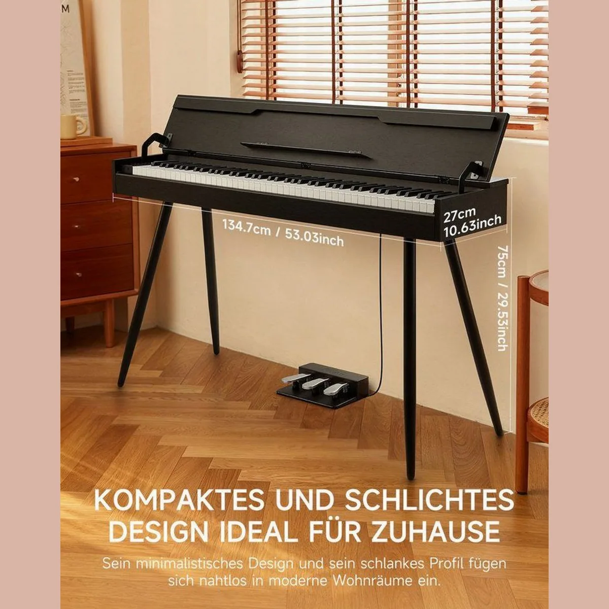 Donner DDP-55 Digitalpiano, 88 gewichtete Tasten, 128 Klänge, 100 Rhythmen 5