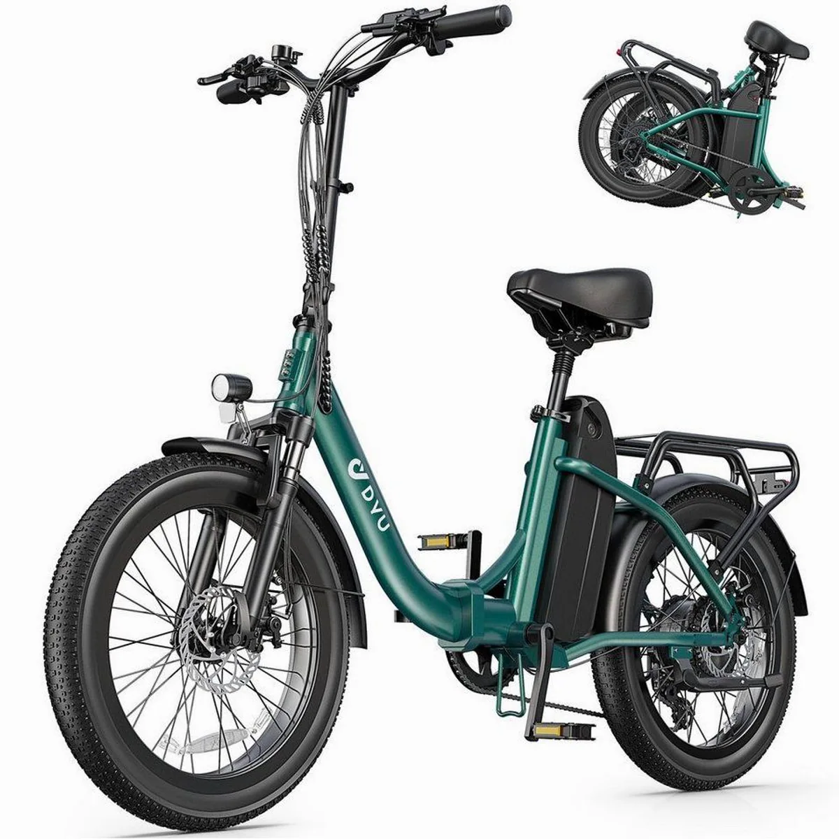 DYU C9 E-Bike Klapprad, 250 W Motor, 150 km Reichweite, 7-Gang-Schaltung