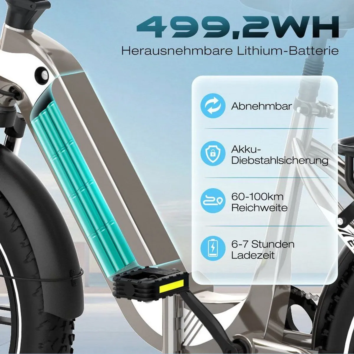 ECORUSH R2 E-Bike Faltrad, 20 Zoll, 60-100 km Reichweite 2
