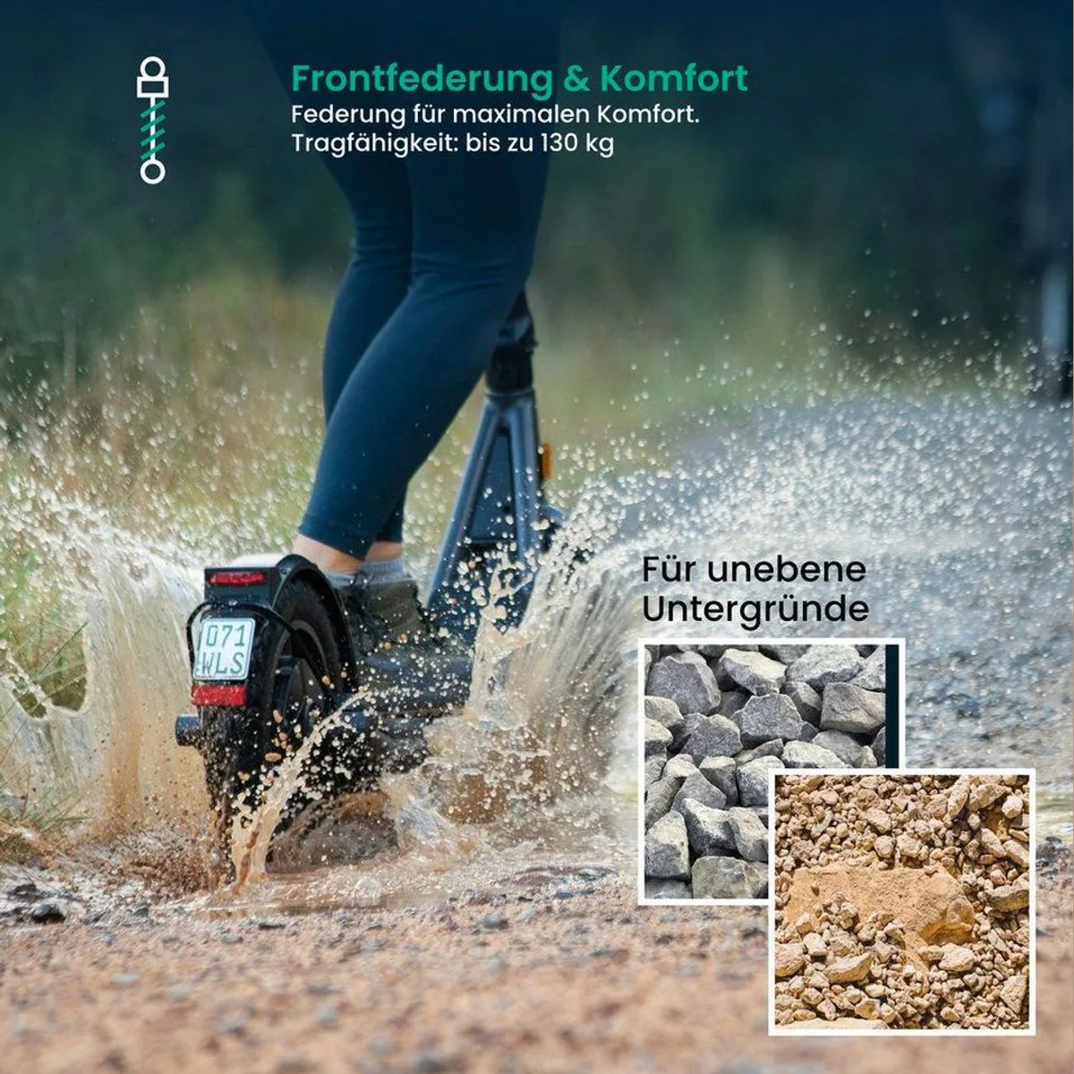 Egret E-Scooter X-Serie, 12,5 Zoll, 90 km Reichweite, 350 W — komfortabel, robust, faltbar 5