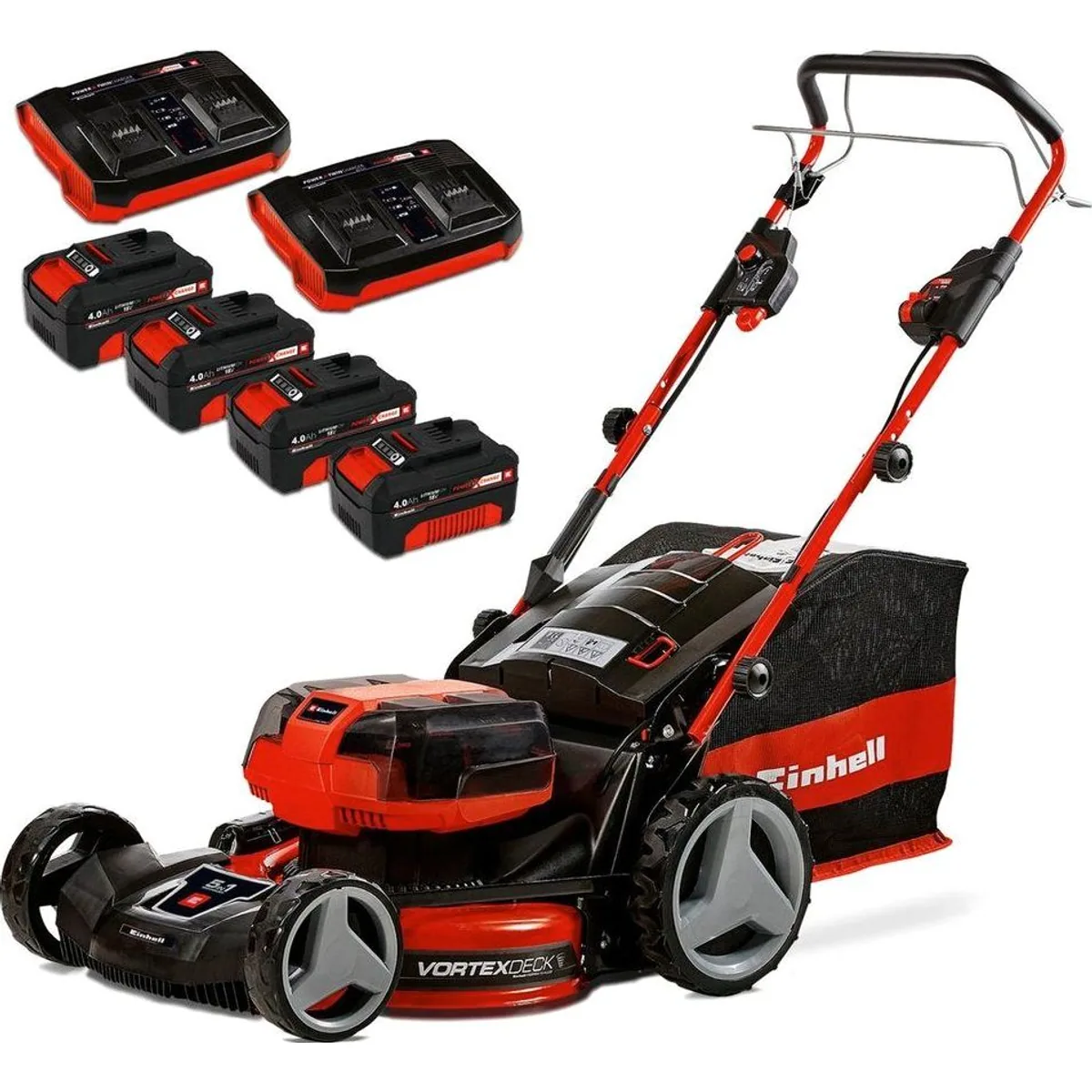 Einhell GP-CM 36/47 S HW Li Rasenmäher, 47 cm Schnittbreite, 4 Akkus inklusive