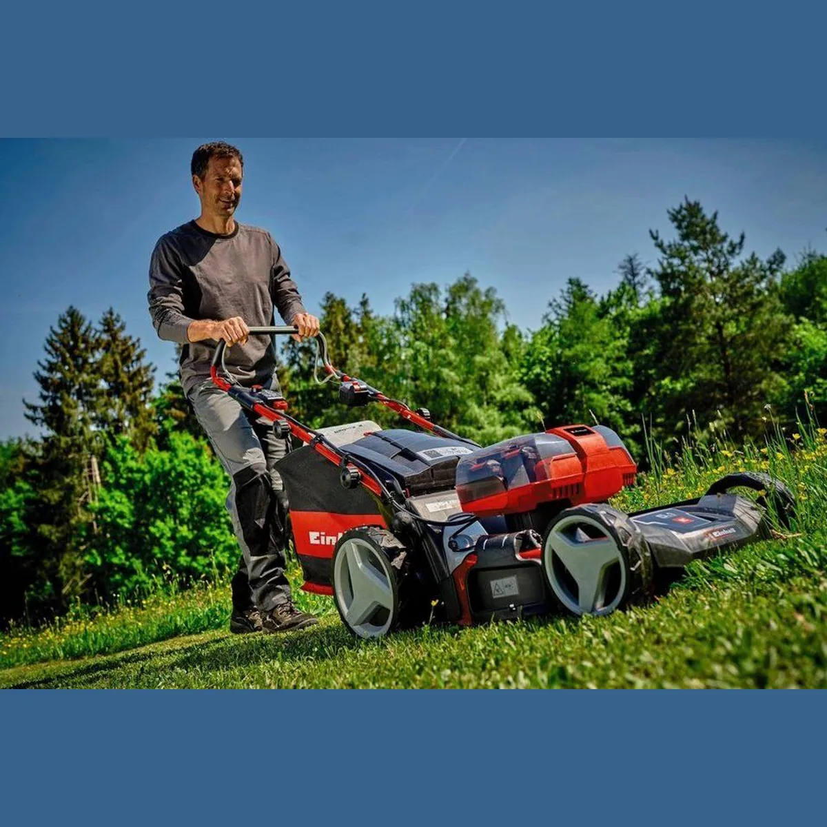 Einhell GP-CM 36/47 S HW Li Rasenmäher, 47 cm Schnittbreite, 4 Akkus inklusive 2