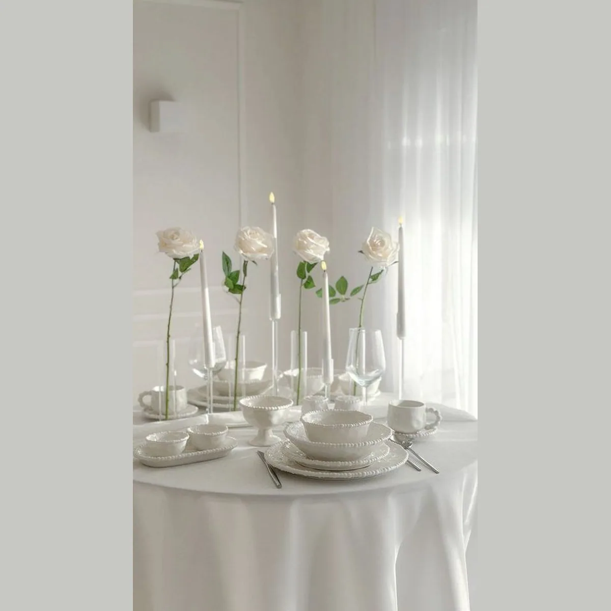EKA Pearly White Geschirrset, zeitlose Eleganz, 26-teilig für 6 Personen 2
