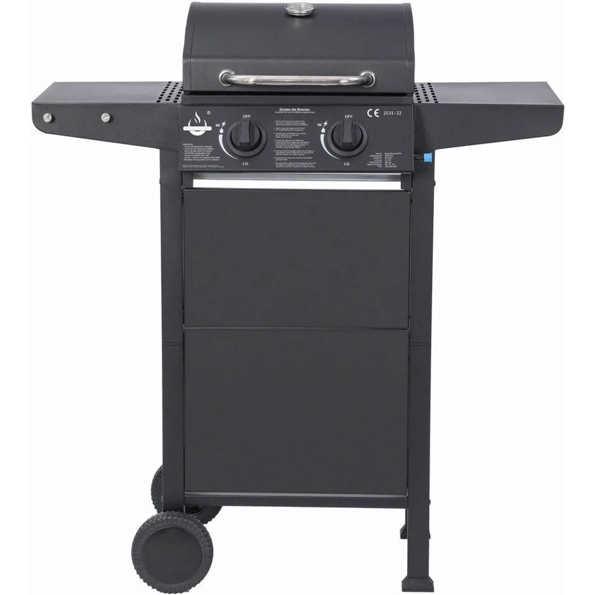 El Fuego Gasgrill San Jose, 2 Brenner, gusseisernes Grillrost, Thermometer