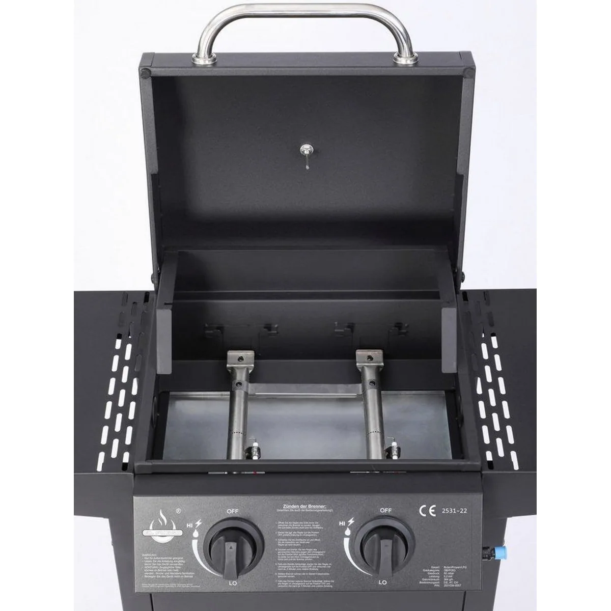 El Fuego Gasgrill San Jose, 2 Brenner, gusseisernes Grillrost, Thermometer 2