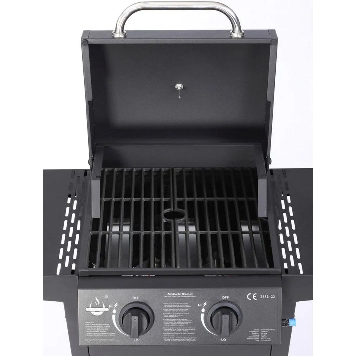 El Fuego Gasgrill San Jose, 2 Brenner, gusseisernes Grillrost, Thermometer 3