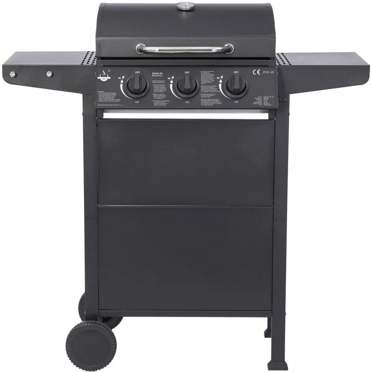 El Fuego San Jose Gasgrill, 3 Brenner, gusseisener Grillrost