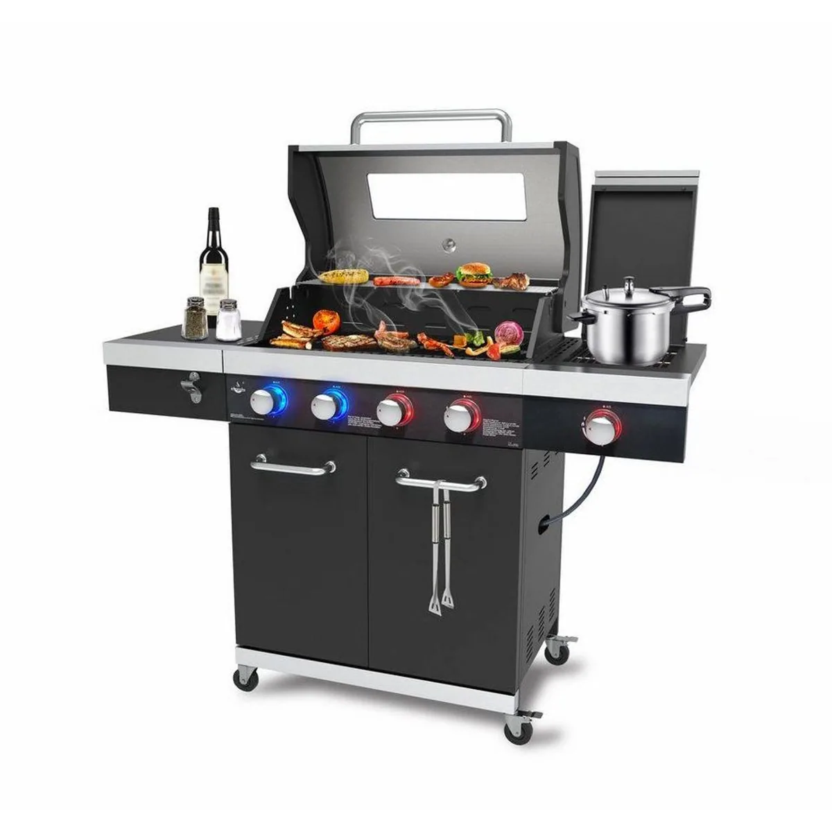 El Fuego Kingsten Gasgrill, 4 + 1 Brenner, inkl. Zubehör