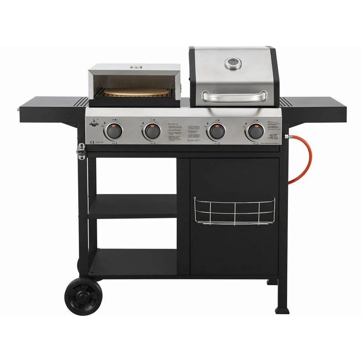 El Fuego Boston Gasgrill Kombigrill 3-in-1, inkl. Pizzastein & Planchaplatte 5