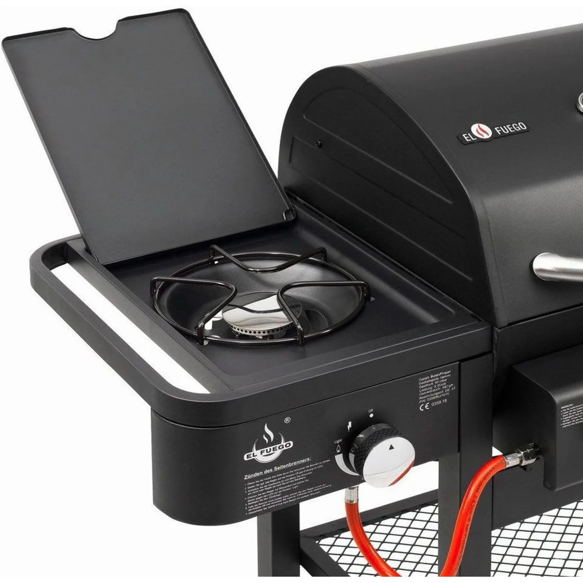 El Fuego Gasgrill Sierra, vielseitige Gas- und Holzkohlekombination 4
