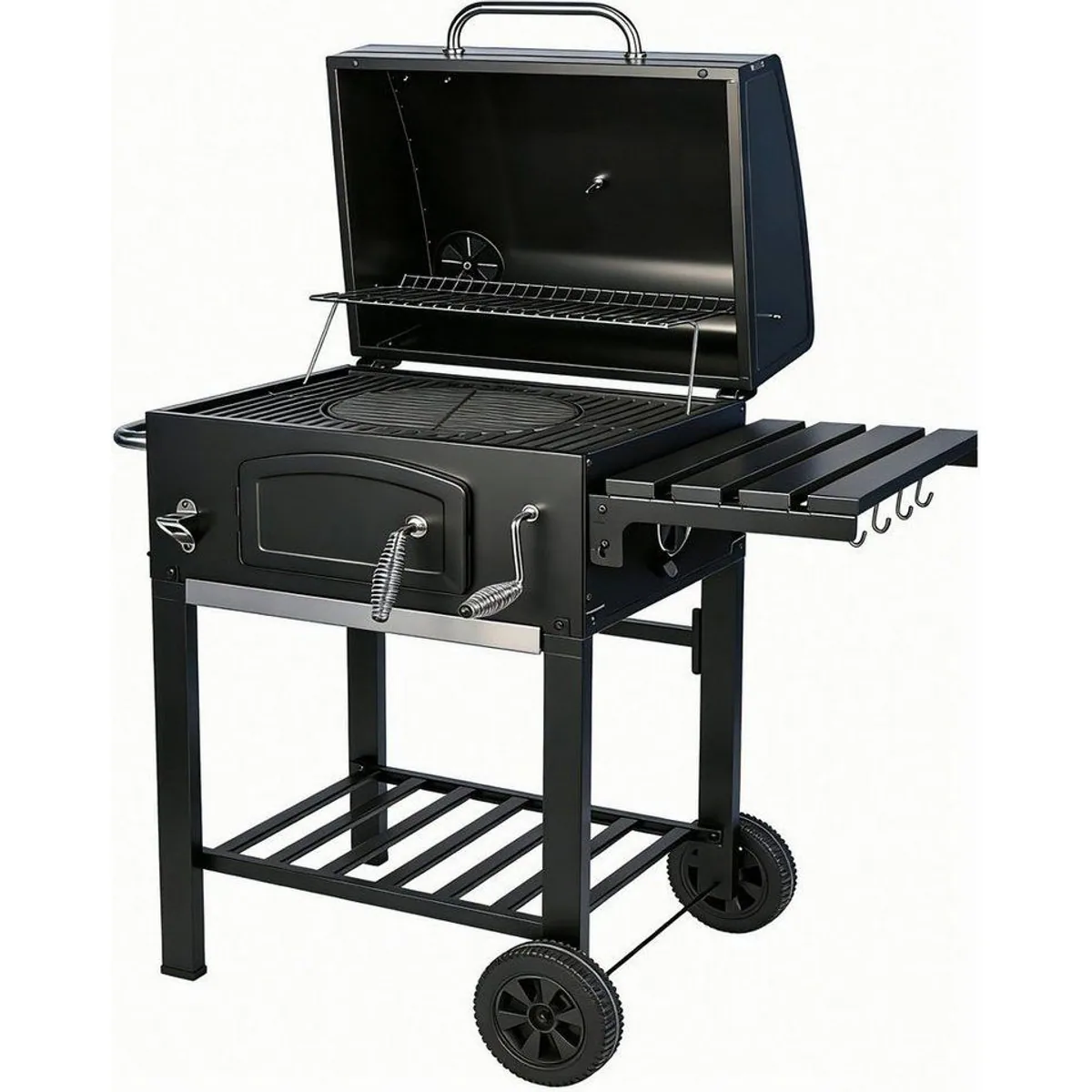 El Fuego Ontario II Holzkohlegrill, stufenlose Höhenverstellung, große Grillfläche 2