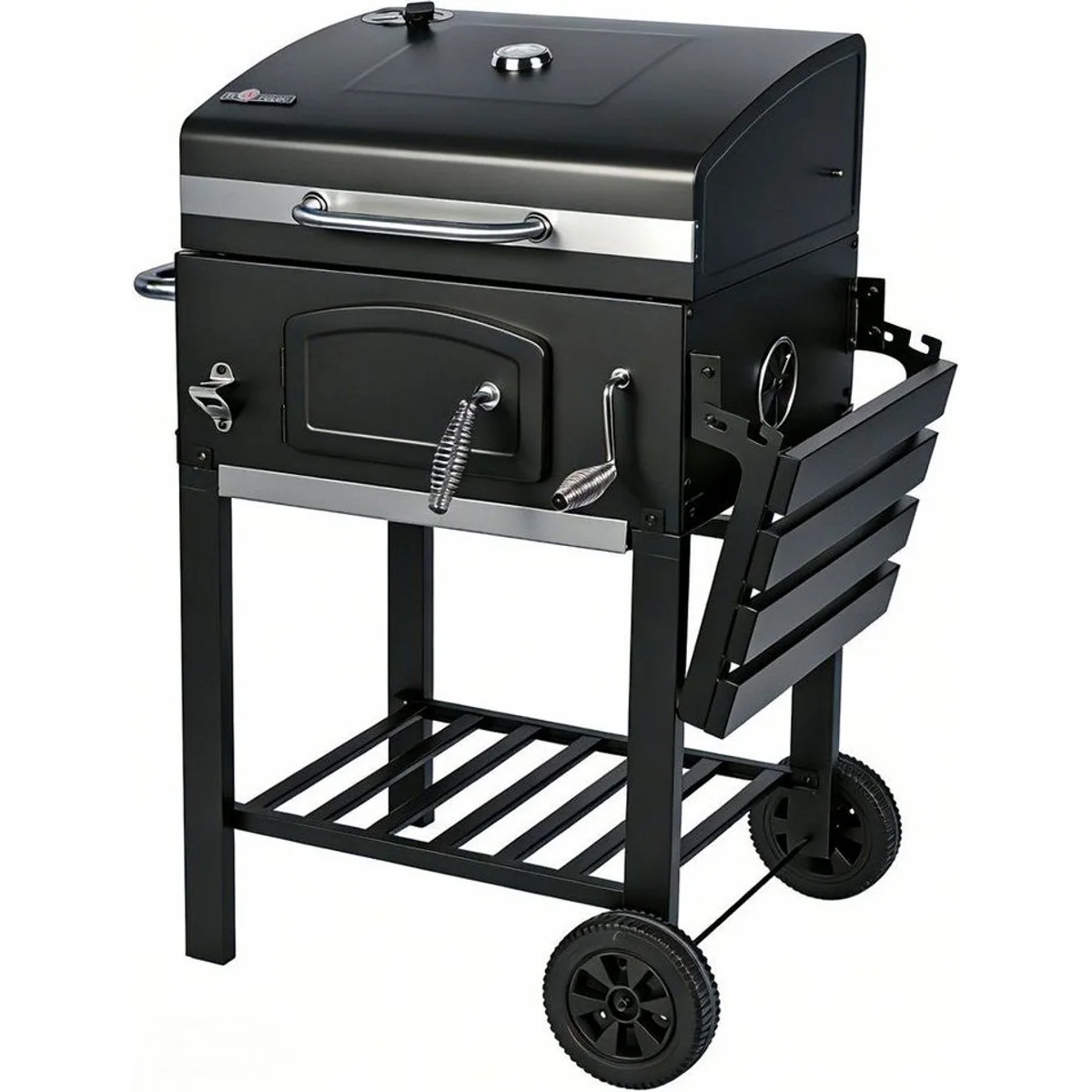 El Fuego Ontario II Holzkohlegrill, stufenlose Höhenverstellung, große Grillfläche 5