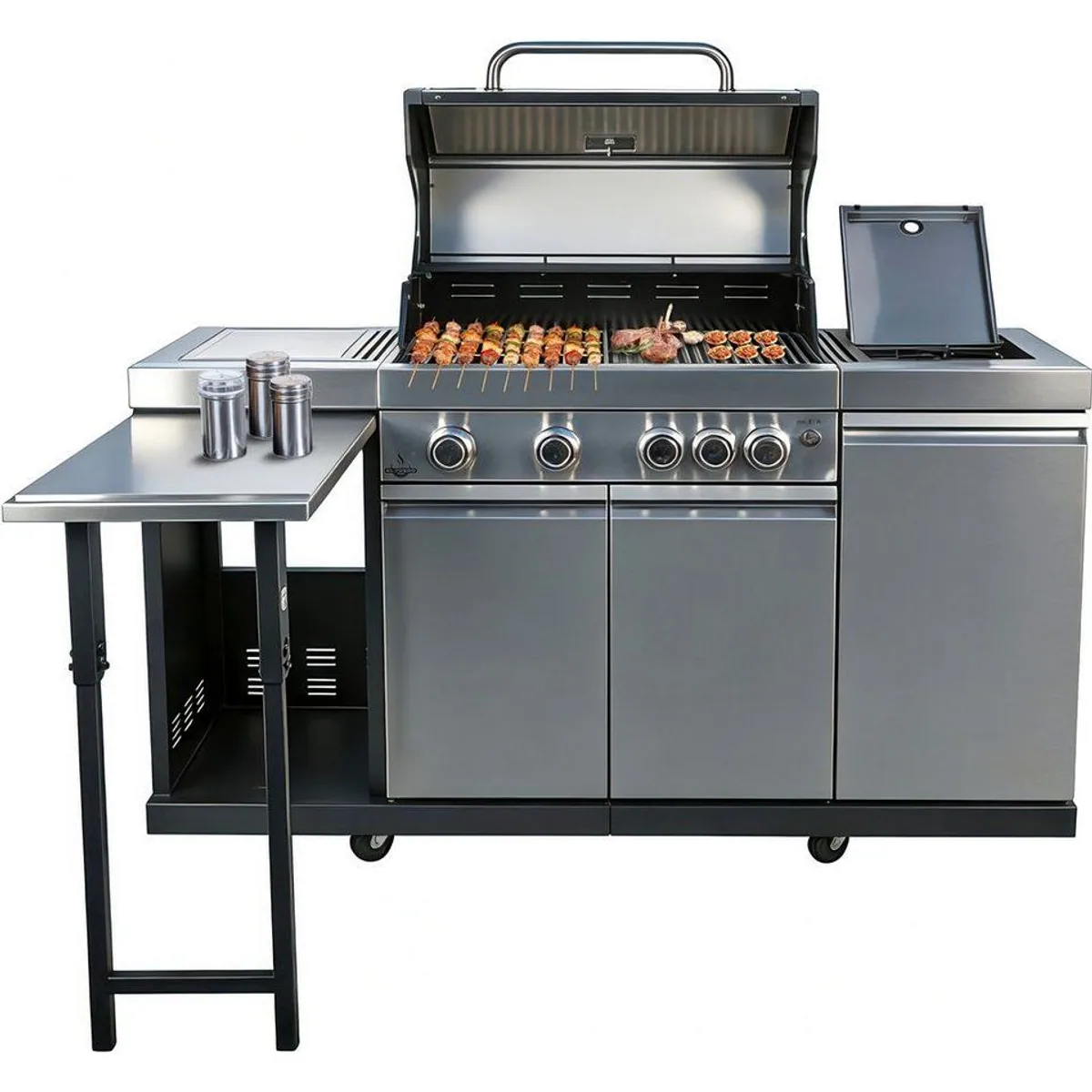 El Fuego Kombigrill Augusta, 17 kW Leistung, vielseitig nutzbar als Gas- und Holzkohlegrill