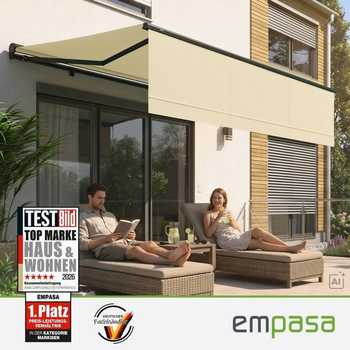 empasa Halbkassettenmarkise Expert Plus, elektrische Steuerung, WLAN-fähig, windbeständig 2