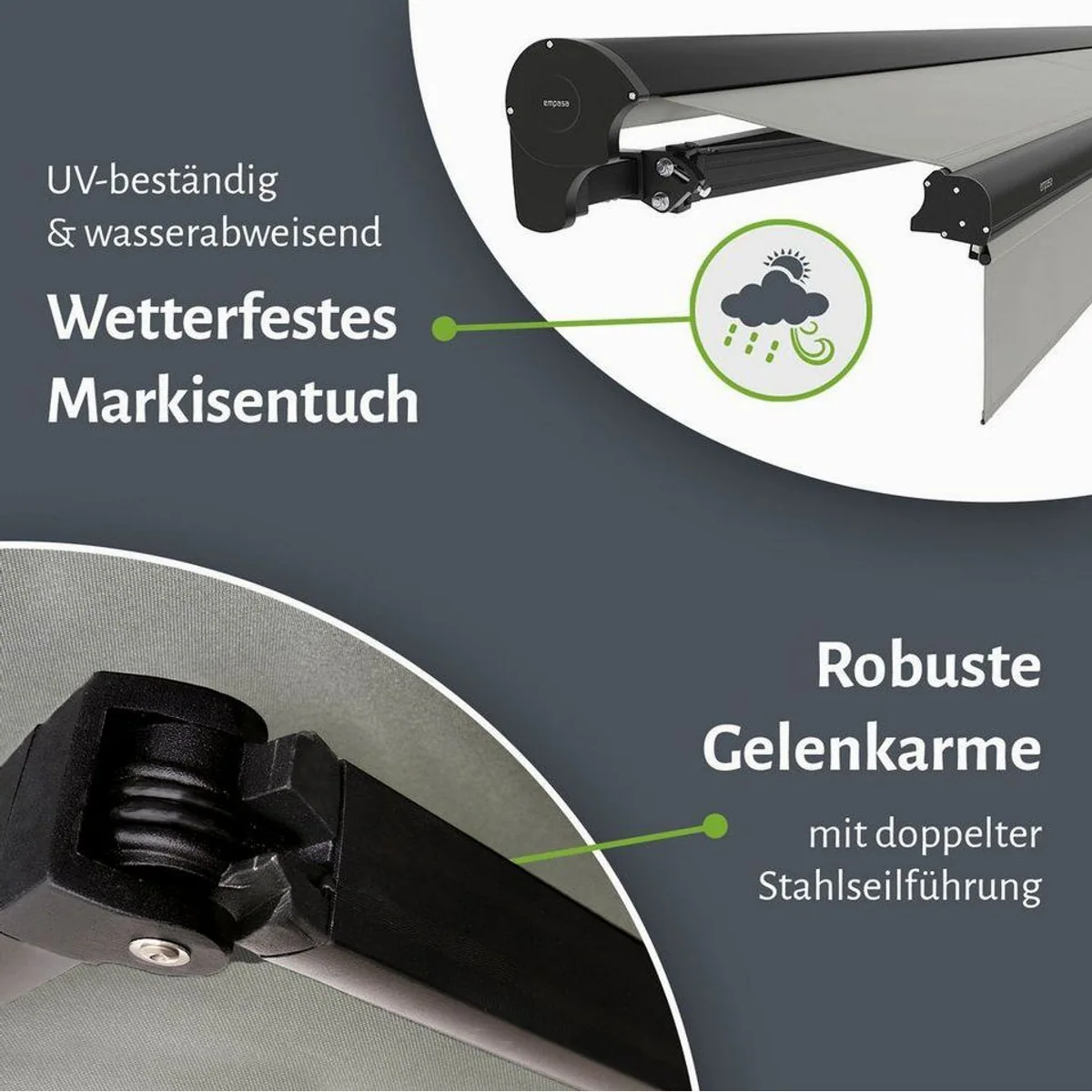 empasa Halbkassettenmarkise Expert Plus, elektrische Steuerung, WLAN-fähig, windbeständig 3