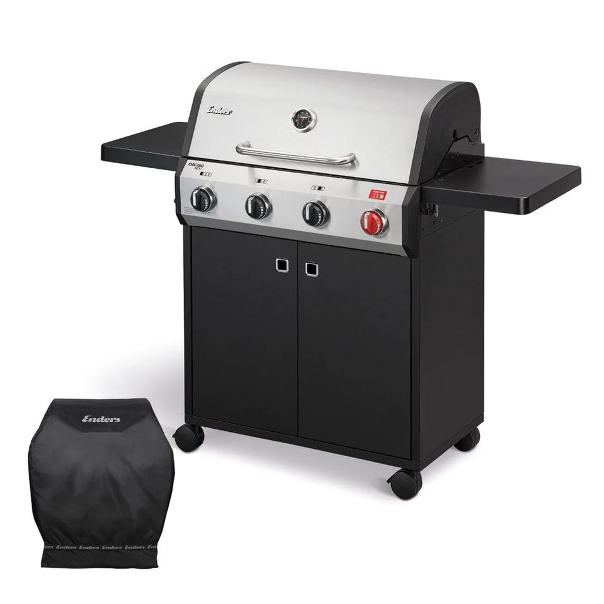 Enders Chicago Next 4 R Turbo Gasgrill, 4 Edelstahlbrenner, Wetterschutzhülle, einfache Reinigung