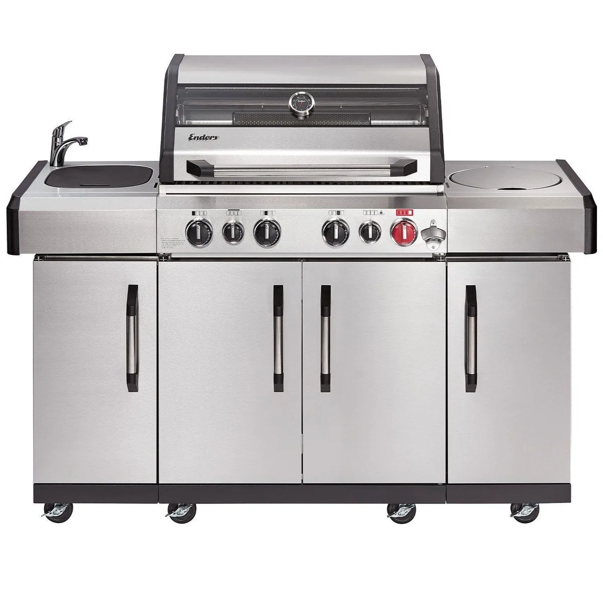 Enders Kansas II Pro 4 SIK Turbo Gasgrill, 4 Edelstahlbrenner, Heat Range